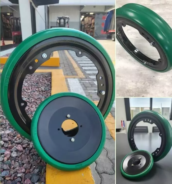 Single disc opener for no-till farming - Seeding Disc - A URETHANE GAUGE WHEEL is incorporated as part of the base model, eliminating the previous cleaning conical boron steel extension